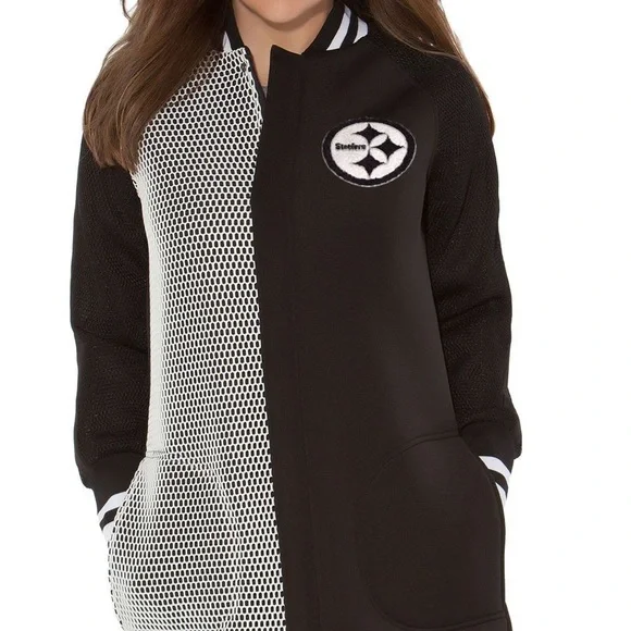 New York Giants black and white long bomber jacket - Picture 2 of 10